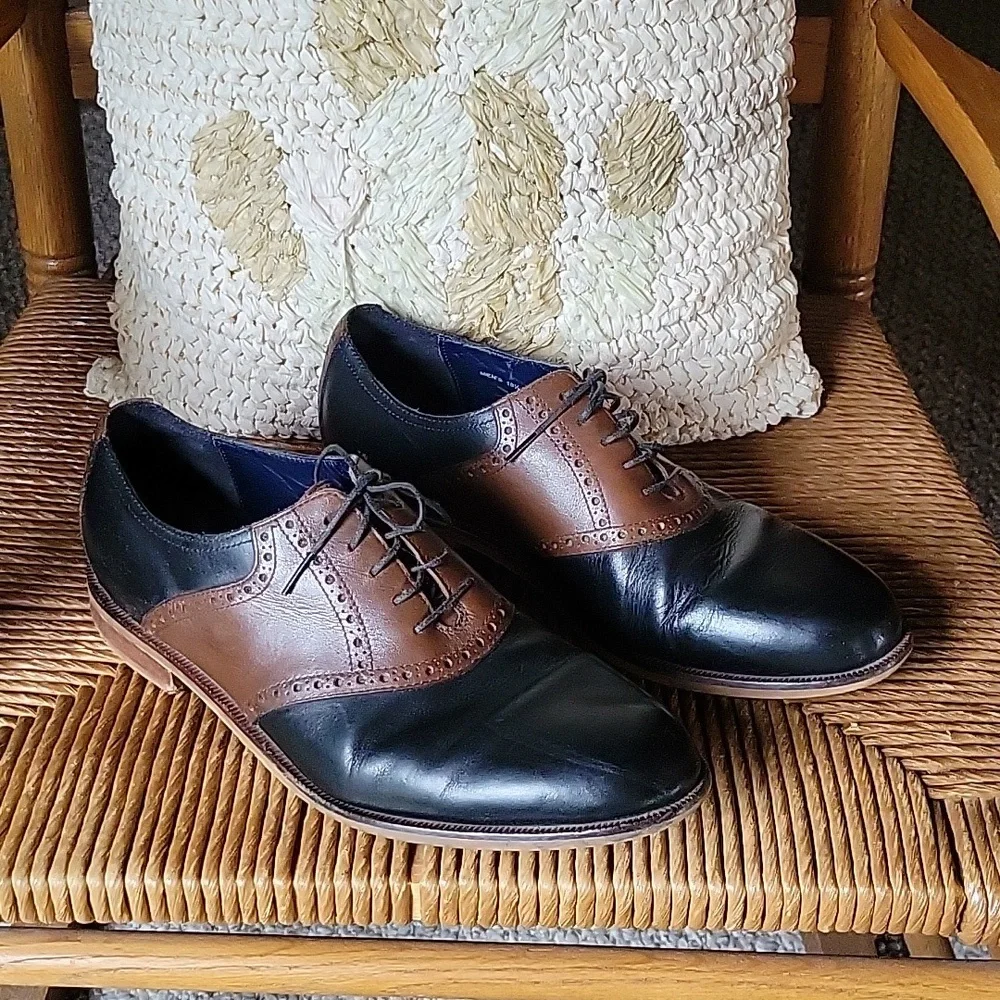Cole Haan brown and black loafers/oxfords, size 10.5M